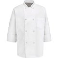 Vf Imagewear Chef Designs 8 Button-Front Chef Coat, Pearl Buttons, White, Polyester/Cotton, Tall, 3XL 0403WHLN3XL